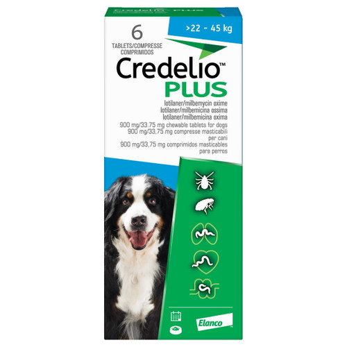 Credelio Plus 900mg / 33.75mg Chewable Tablets for Dogs (6 Pack)