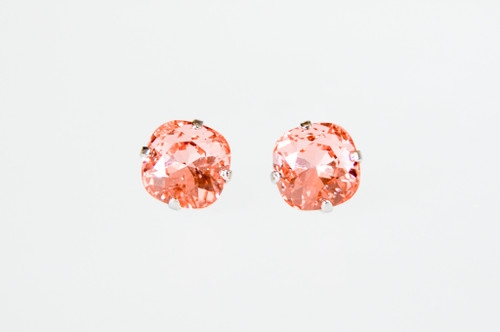 Rose Peach Cushion Cut Studs