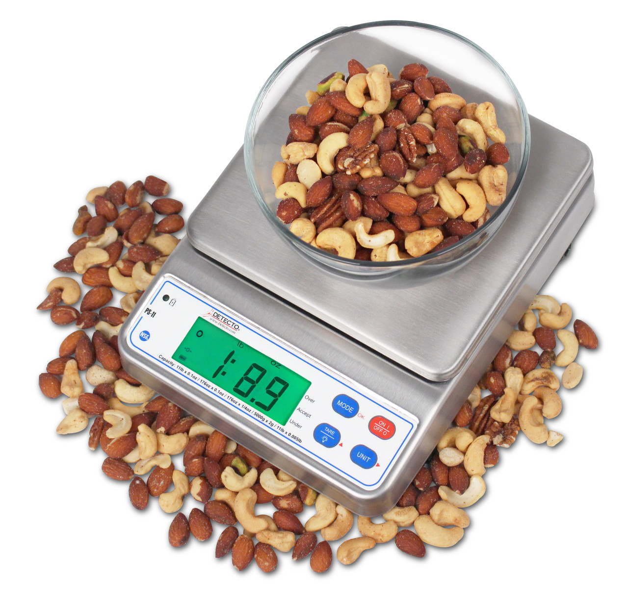 Detecto PS11 Stainless Steel Portion Scale with Checkweighing Mode
