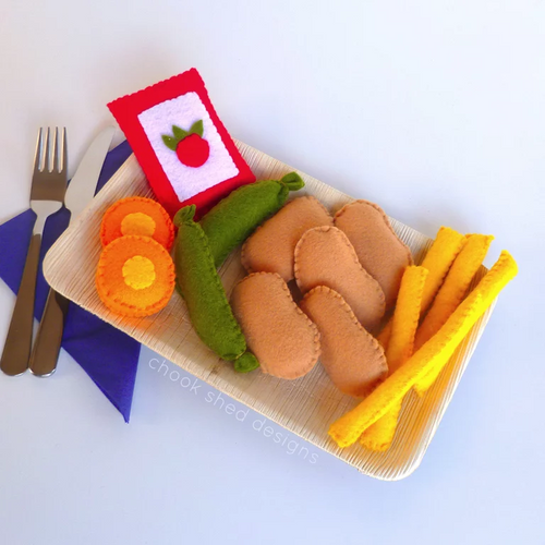 Handmade Felt Chicken Nugget Set