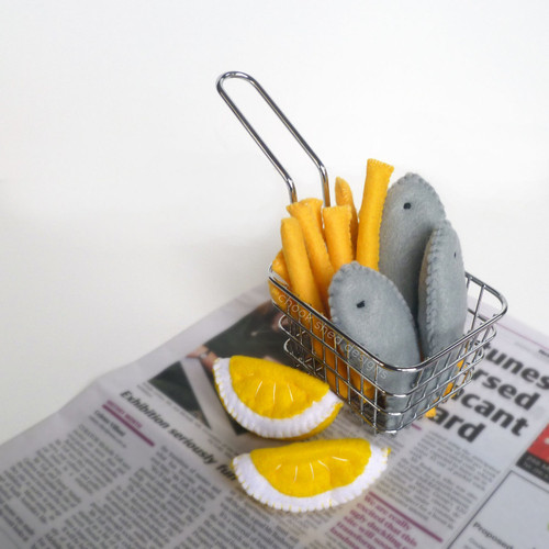 Handmade Felt Fish & Chips Set