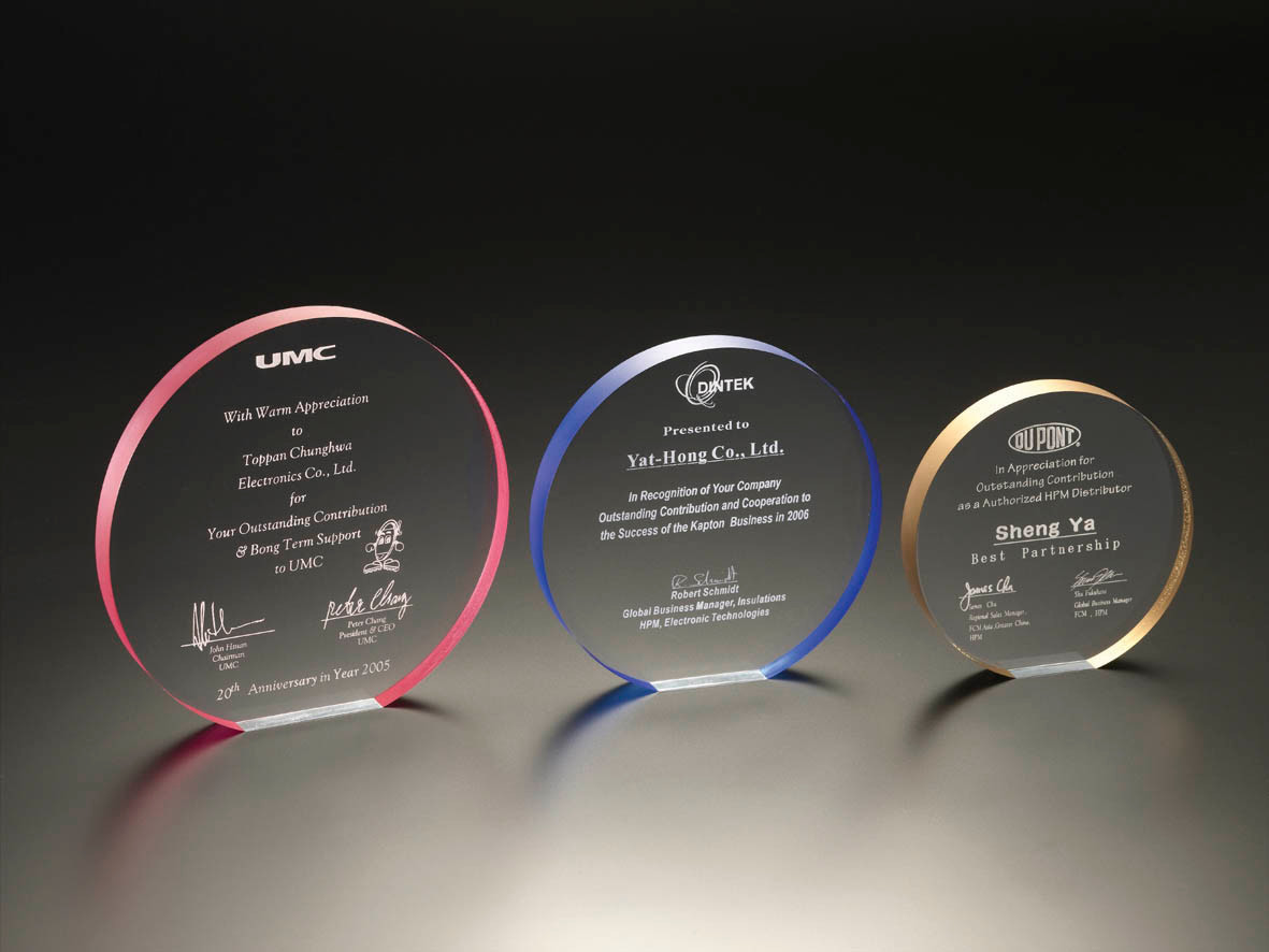 5" COLOR-EDGE ROUND AWARD-BLU