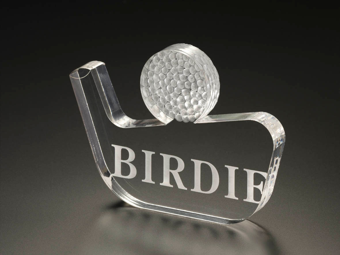 5" GOLF AWARD- CLEAR