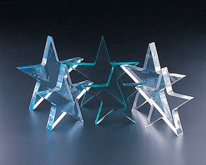 6" STAR PAPER WEIGHT - CLEAR