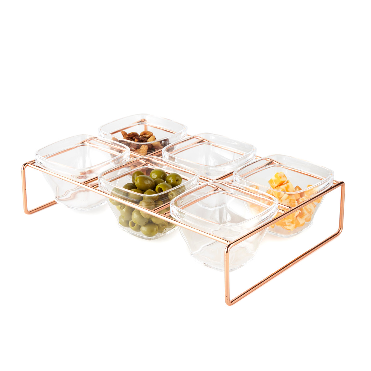 TAPAS SERVING BOWLS W/ METAL STAND