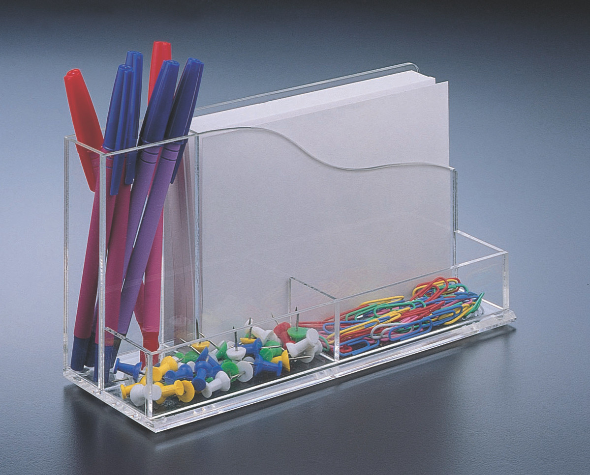  DESK ORGANIZER W/ 4 x 6 MEMO PAD HOLDER (W/ PAPER)