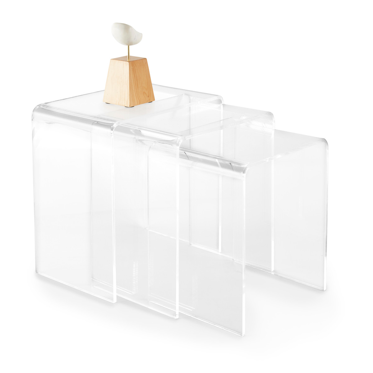 Clarte Acrylic Nesting Tables (Set of 3)