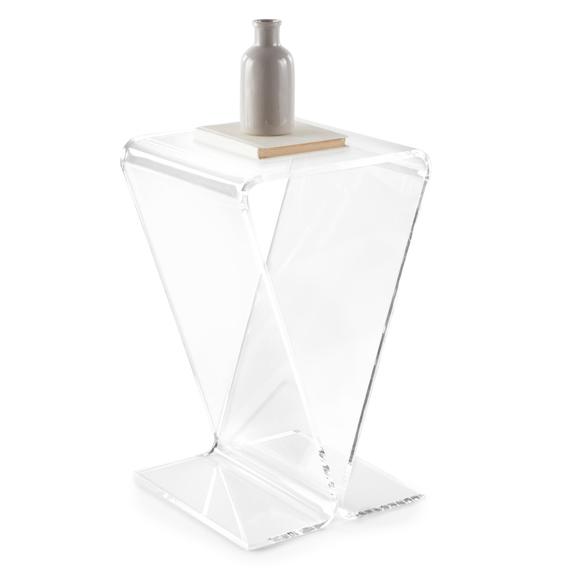 Clarte Acrylic V-Shaped End Table