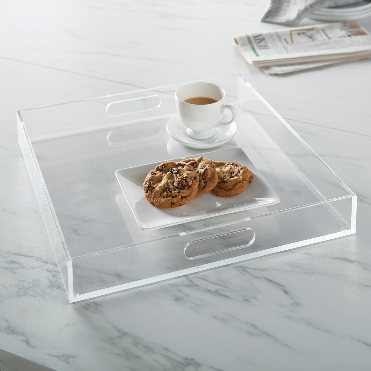  16" SQUARE ACRYLIC SERVING TRAY