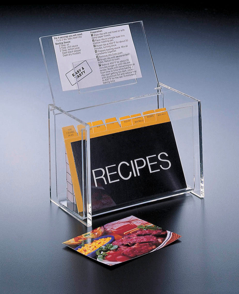  6 x 4 LID-DISPLAY RECIPE BOX (W/CARDS)