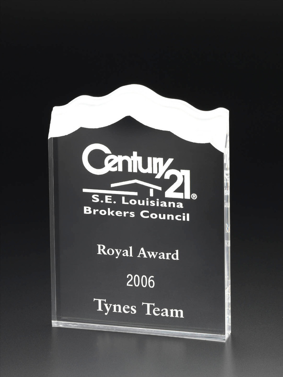 6" FROST WAVY-TOP RECT. AWARD