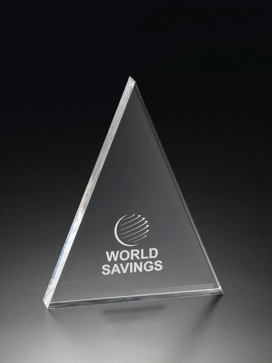 6"H TRIANGLE AWARD - CLEAR