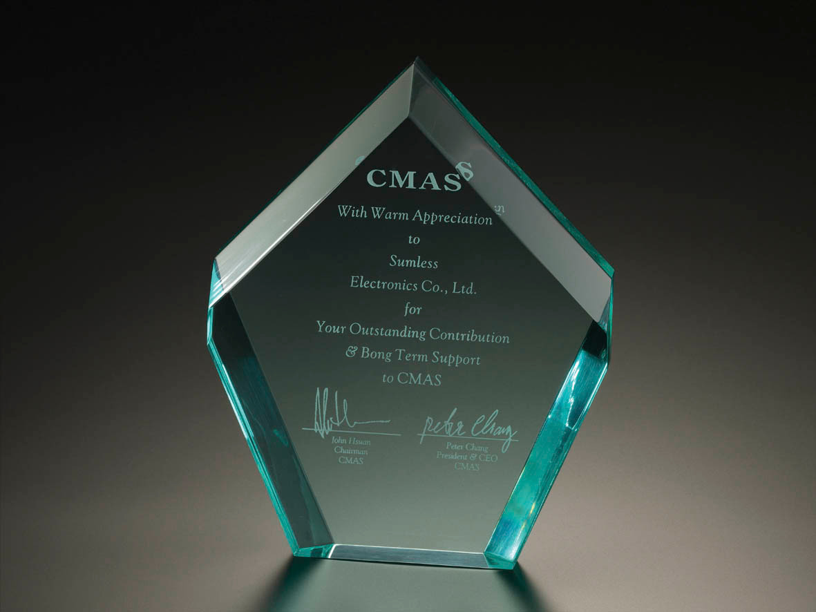 8" BEVELED DIAMOND AWARD - JADE