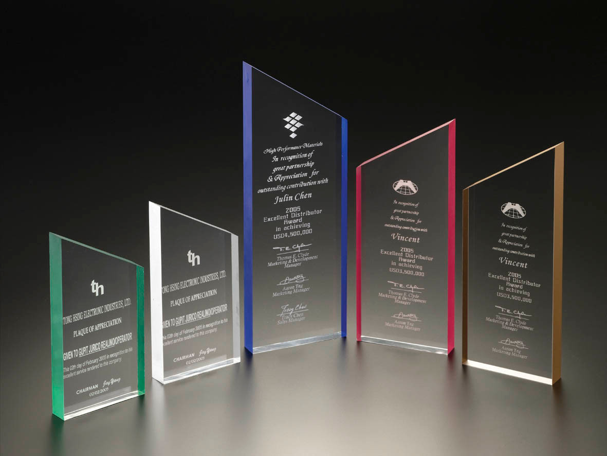 8"H BLUE EDGE TRAPEZOID AWARD
