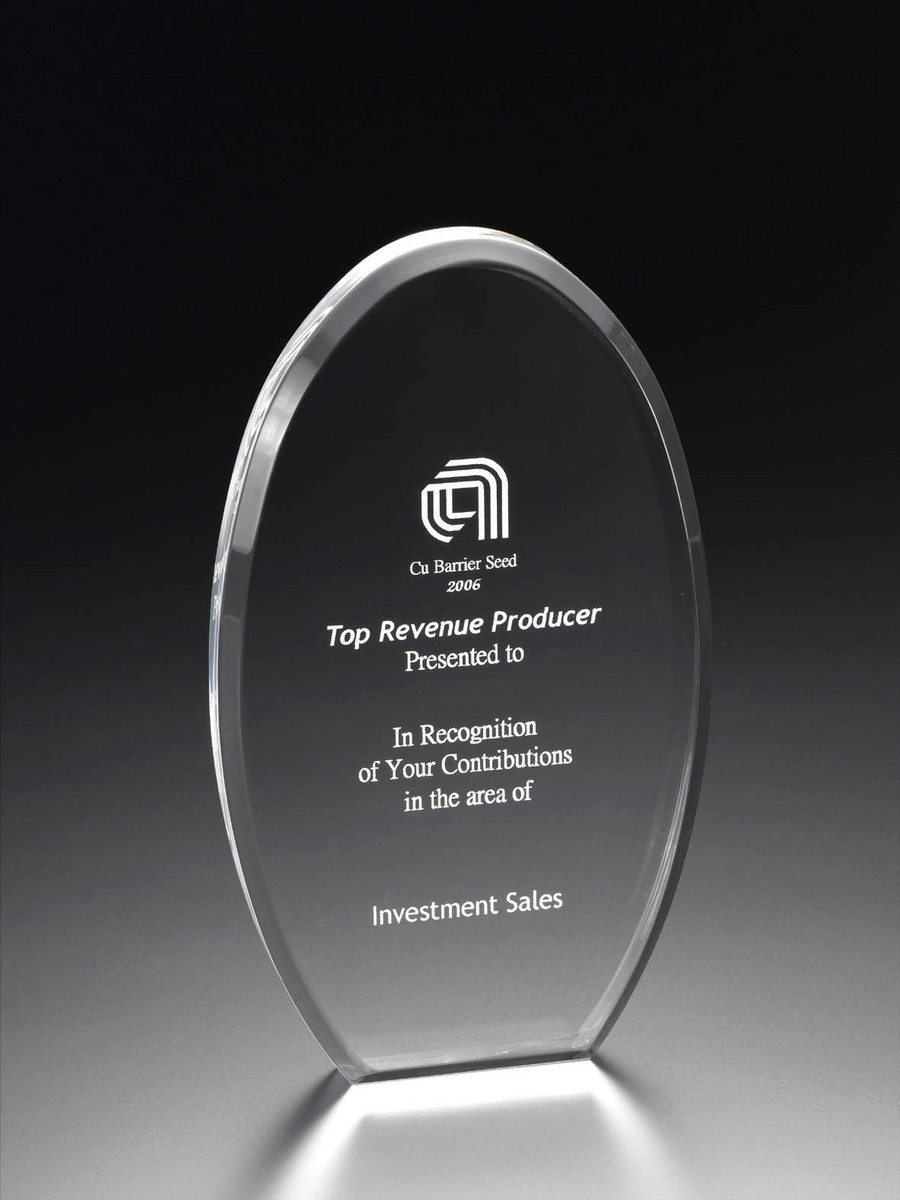 7.5" VERTICAL OVAL AWARD-JADE
