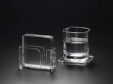  4" SQUARE 4-COASTER W/ HOLDER