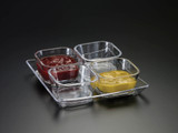  4-PC SQUARE BOWL W/ TRAY & SPOON (SET)