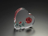  RED ROSSE WITHIN HEART PAPER WEIGHT