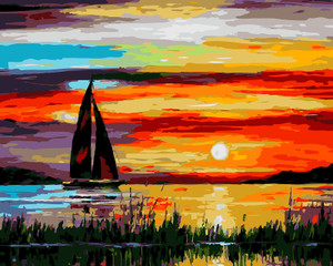 Sail under sunset Sail under sunset