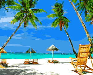 Holiday Beach Paint by Numbers Kit Holiday Beach Paint by Numbers Kit
