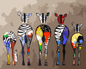 Colourful Zebra Backs Colourful Zebra Backs