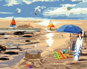 Beach and Sand Castle Beach and Sand Castle