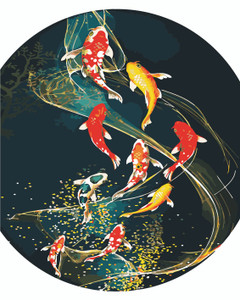 Prosperous Koi Fish Pond Paint by Numbers Kit Prosperous Koi Fish Pond Paint by Numbers Kit