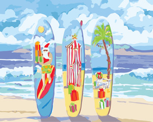 Aussie Christmas Beach Paint by Numbers Kit Aussie Christmas Beach Paint by Numbers Kit