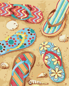 Beach Flops Paint by Numbers Kit Beach Flops Paint by Numbers Kit