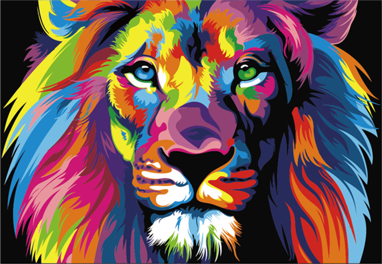 Colourful Lion Paint by Numbers Kit - 40x50cm