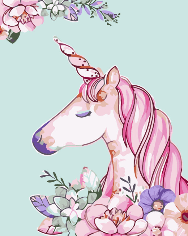 Unicorn and Flowers Paint by Numbers
