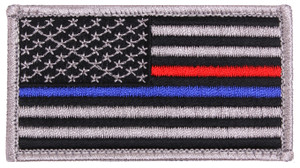 Rothco Thin Blue Line / Thin Red Line US Flag Patch - Hook Back Rothco Thin Blue Line / Thin Red Line US Flag Patch - Hook Back