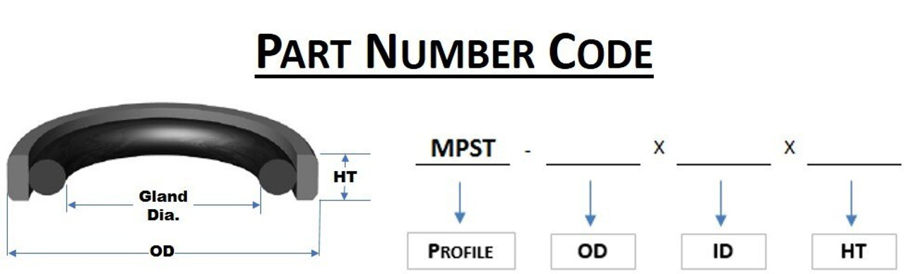 MPST, 2- Piece Bronze Filled PTFE Piston Seal Part Number