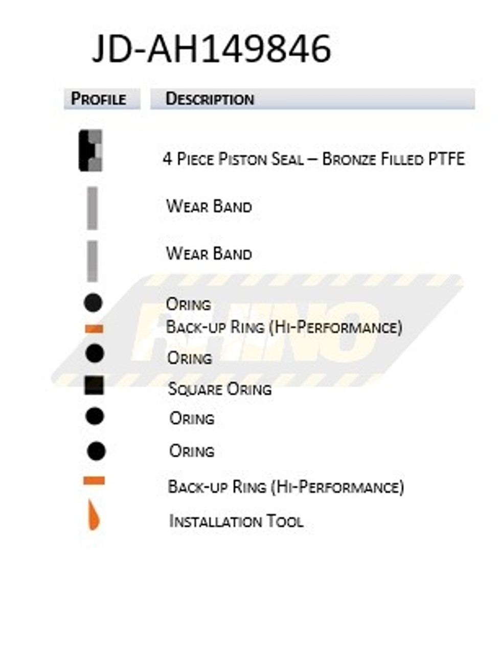 JD-AH149846, John Deere Seal Kit