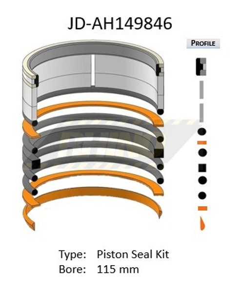 JD-AH149846, John Deere Seal Kit