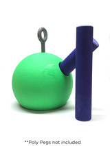 Peg ball in lime green with purple pegs