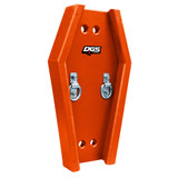 Orange Coffin with hardware