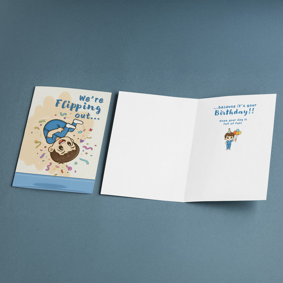 Gymnastics Flipping Out Birthday Card