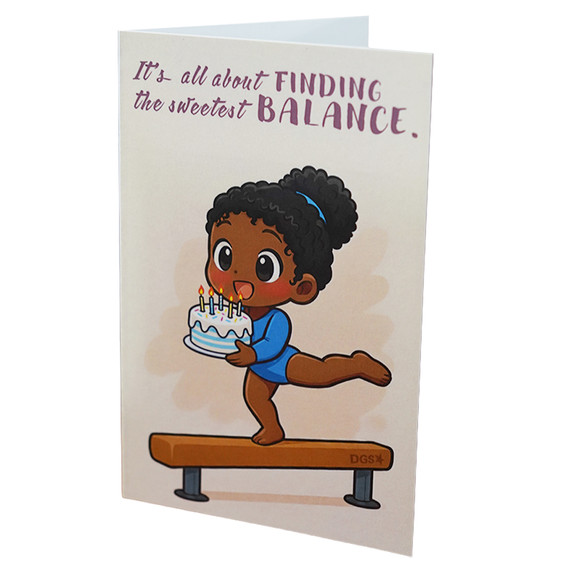 Balance Beam Birthday Card