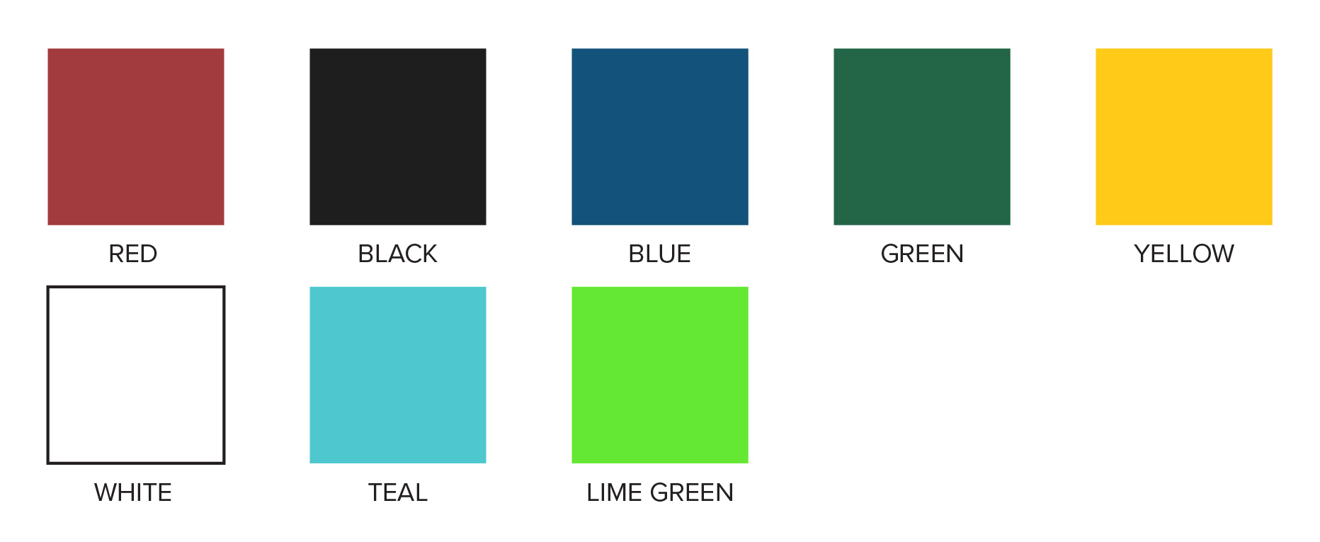 Product Color Charts
