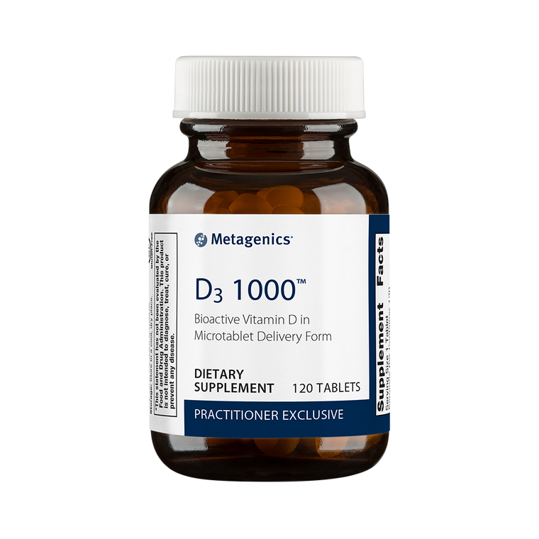 D3 1000™ features high potency vitamin D3—the most bioactive form of supplemental vitamin D—in easy-to-swallow microtablets. Vitamin D is important for maintaining healthy bone strength and immune function.*