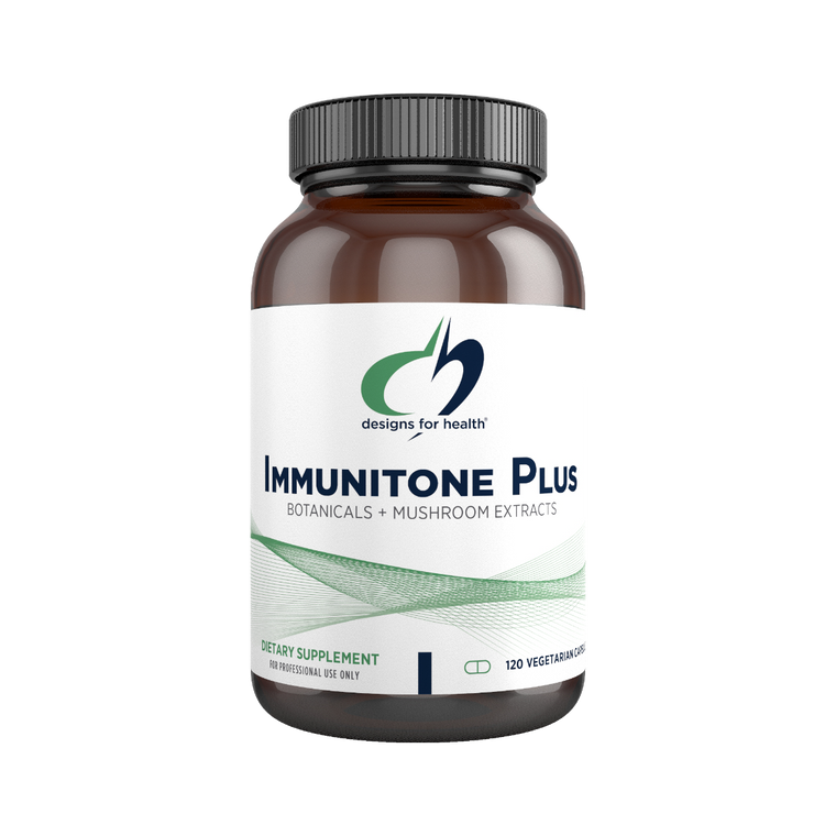 Immunitone Plus™ is an herbal formula designed to support a healthy immune system.* It contains herbs that help support normal natural killer (NK) cell activity and the balance of cytokines, which are the regulatory proteins released by immune cells as part of a normal immune system response.* The standardized herbs in this formula contain optimal and consistent amounts of the most active ingredients. Immunitone Plus™ is suitable for long-term use and for all age groups.

Recommended Use: Take 4 capsules per day with meals or as directed by your health-care practitioner.

Warning: Not recommended for pregnant or lactating women.