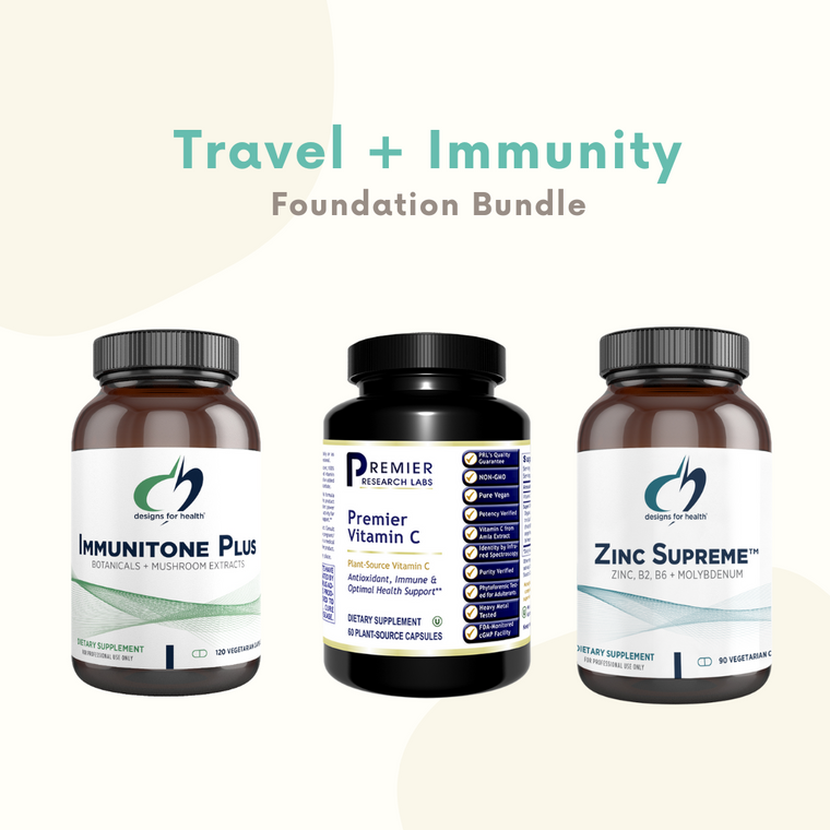 Travel + Immunity Foundation Bundle (Vitamin C, Immunitone, Zinc Supreme)