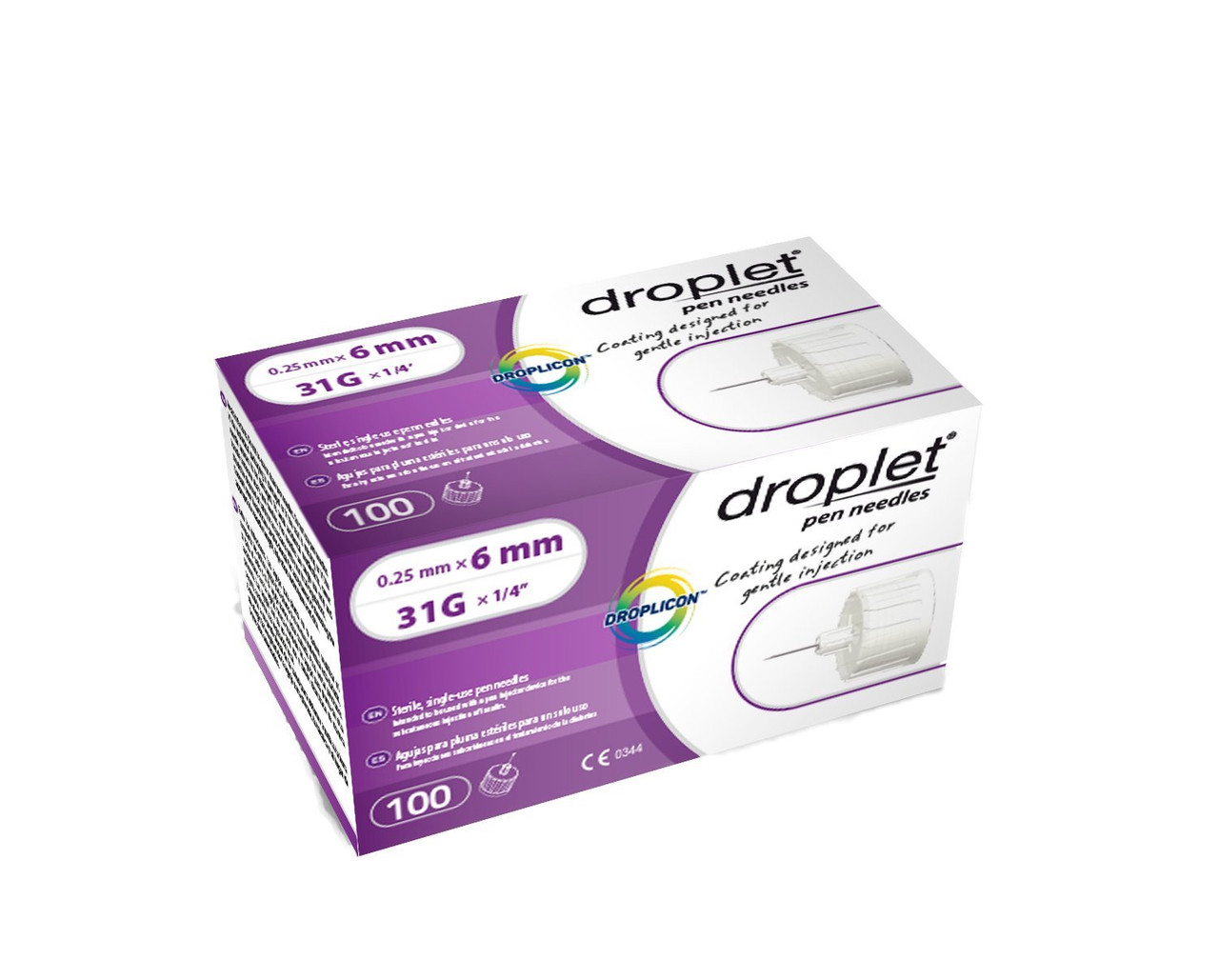 Droplet Pen-Needle, 31g 6mm - 100 ct