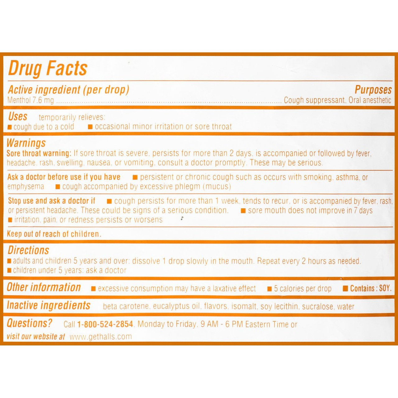 Halls Sugar Free Cough Drops Honey Lemon 70ct