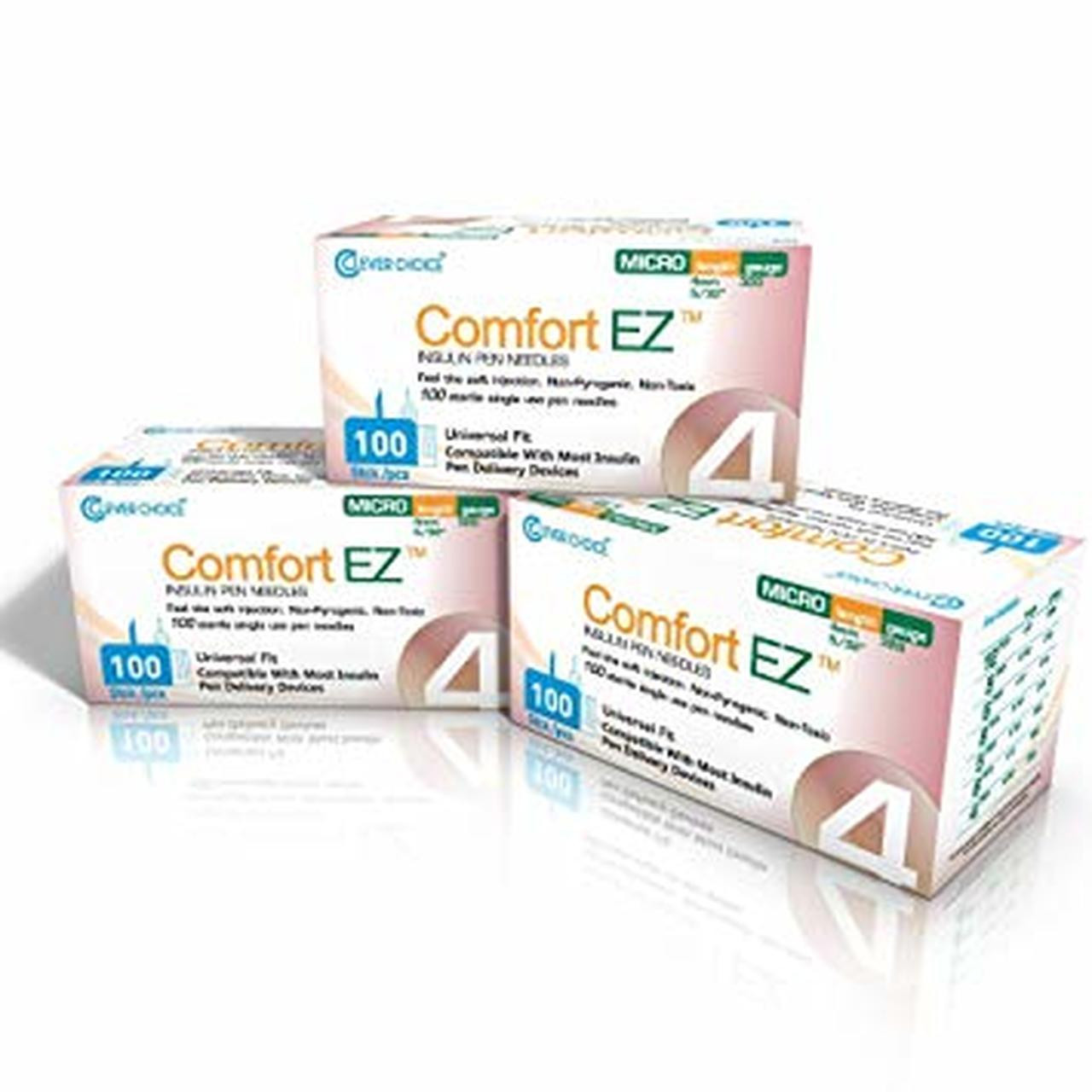  Comfort EZ Insulin Pen Needles, 32G 4mm - 100 per Box