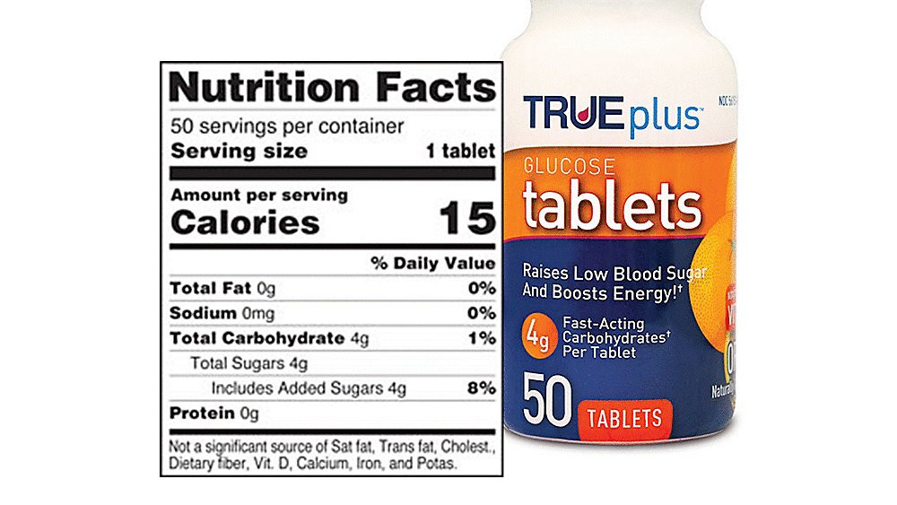 TRUEplus Glucose Tablets Orange 50 Tablets