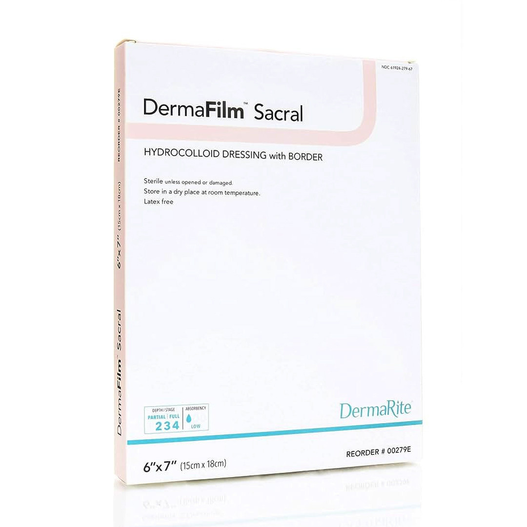 Dermafilm Hydrocolloid Dressing, Sacral, 6
