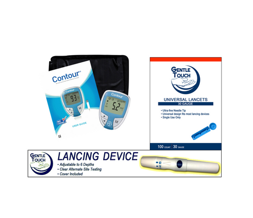 Bayer Ascensia Contour Meter (W/B) with Lancet 100 ct & Lancing Device Bundle Bayer Ascensia Contour Meter (W/B) with Lancet 100 ct & Lancing Device Bundle