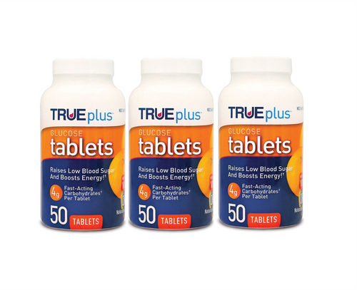 TRUEplus Glucose Tablets Orange 50 Tablets [ 3 Pack ]